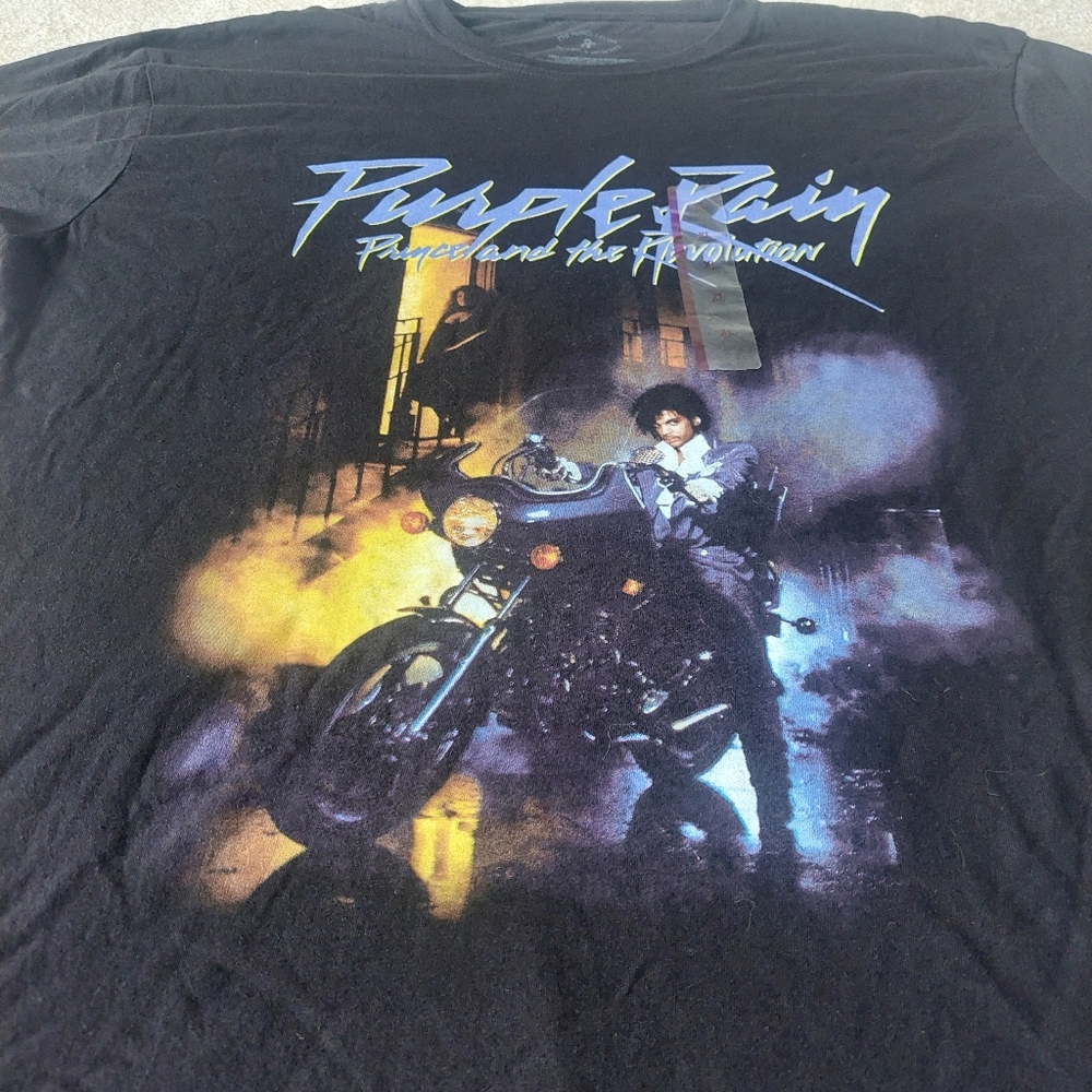 The Prince Estate Purple Rain T-Shirt, Size XL, Prince and the Revolution, Black
